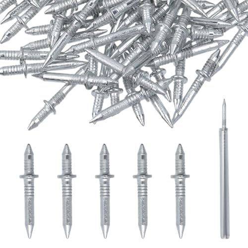 Woogim Clavos Double Head Skirting Thread Seamless de Acero al Carbono, 500 piezas, 25.5 mm (1 pulgada) para zócalos, estantes y decoración de paredes miniatura 1