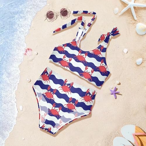 Image of CaTaKu Girls Two Piece Swimsuits Toddler Bathing Suits Bikini Set Summer Beach Swimwear for Girls Size 3-12T