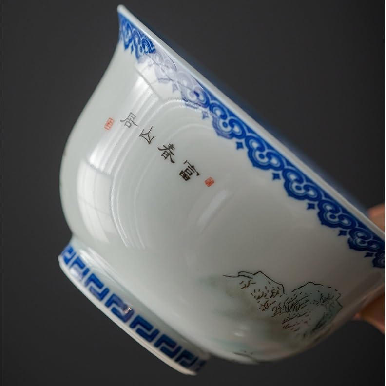 Tazas Para Matcha Cuenco de cerámica con tapa de gran capacidad, no caliente, cuenco grande de cerámica for preparar té de 200 ml Juego De Té Con Infusor