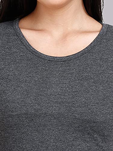 Image of FLEXIMAA Women's Cotton Plain Round Neck Half Sleeve T-Shirt