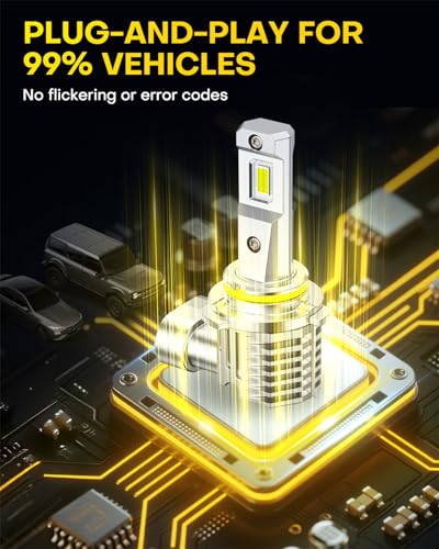 Image of AUXITO 9005 9006 Bulb Combo - 1000% 180,000LM Brighter Output, 6500K Bright White, Simple Plug & Play, 60000Hr+ Long Lifespan, Pack of 4