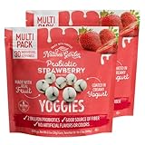 Nature's Garden Probiotic Strawberry Yoggies 21oz (30 x 0.7oz) Pack of 2 - Strawberry Yogurt-Covered Fruit Bites, High Fiber, Real Fruit Pieces, No Artificial Flavor, On-the-Go Snack for Adults