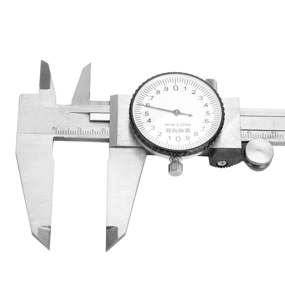 Calibre con esfera de acero inoxidable de 0 a 200 mm |Calibrador Vernier de alta precisión de 0,02 mm |Herramienta a prueba de golpes para metalurgia/carpintería/automoción