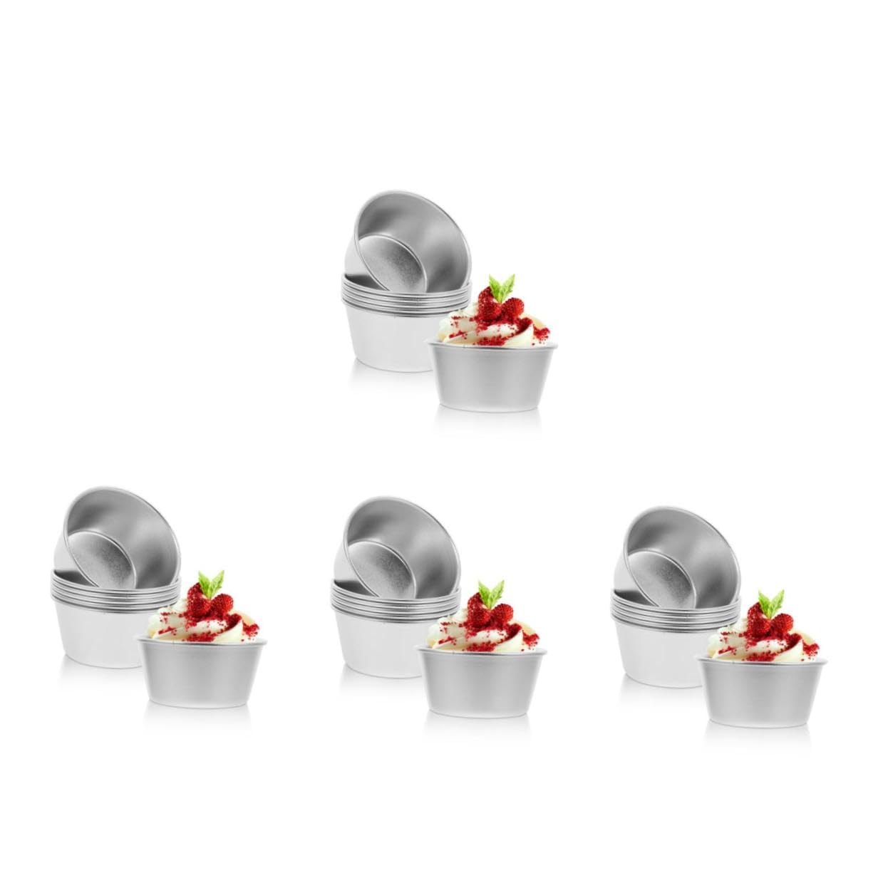 Cabilock 24stücke Teiliges Set Antihaft Carbonstahl Puddingbecher Hitzebeständige Muffinform Für Desserts Kuchen Muffins Leicht Zu Reinigen Und Wiederverwendbar