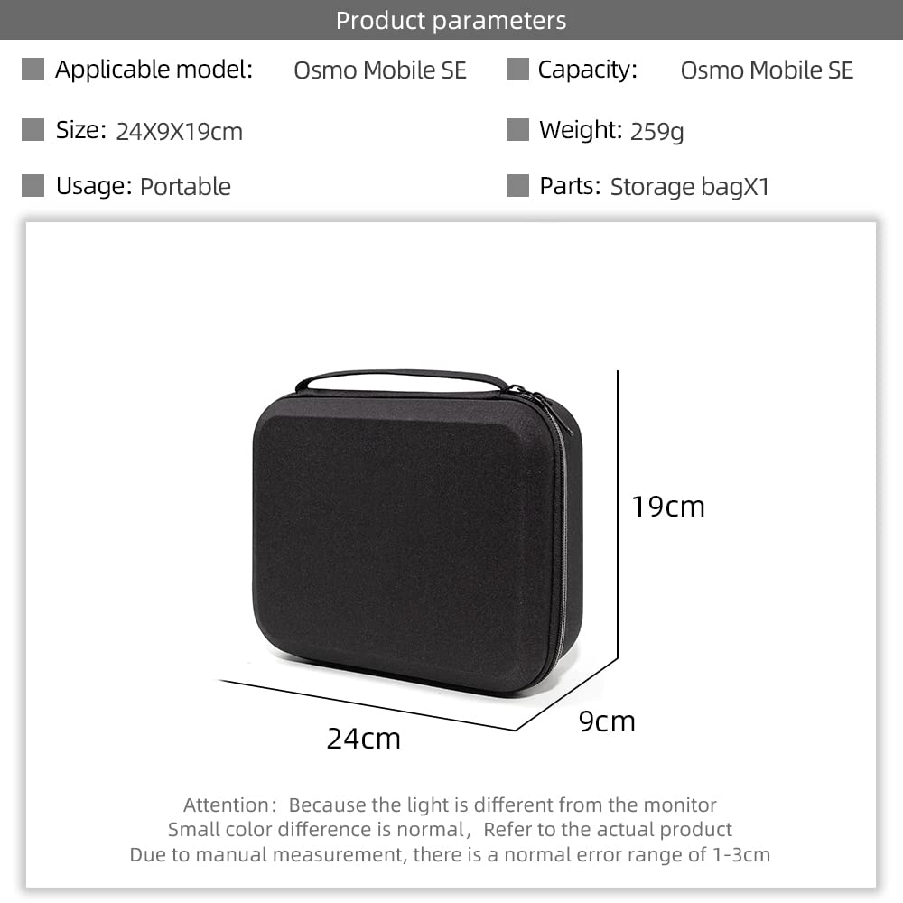 Estuche de Transporte para dji OSMO Mobile SE, Estuche de Viaje de Protección Manual Resistente al Desgaste, Bolsa de Mano OSMO SE Gimbal Stabilizer (Negro)