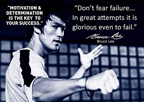 BRUCE LEE - #65 - DON'T FEAR FAMOUS QUOTE - UNIQUE MOTIVATIONAL - INSPIRATIONAL - FAMOUS BRUCE LEE QUOTES POSTER - A3 poster - Quote Sign Poster Print Picture, BODYBUILDING, BOXING, MARTIAL ARTS,
