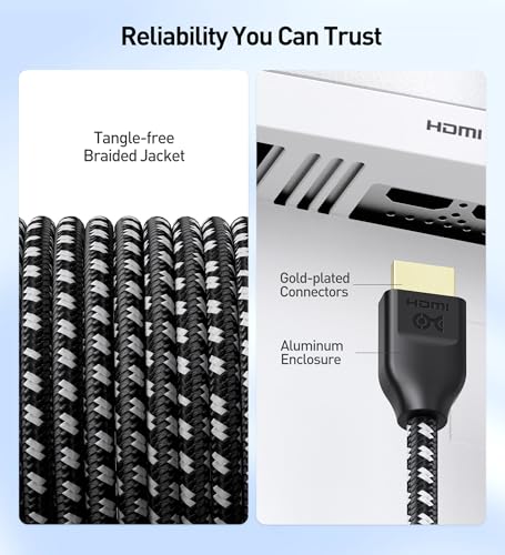Image of Cable Matters 48Gbps Ultra HD 8K HDMI Cable (Braided 8K HDMI Cable) with HDR for PS5, Xbox Series X /S, RTX3080 / 3090, Apple TV, and More - 4 Meters / 13.1 Feet