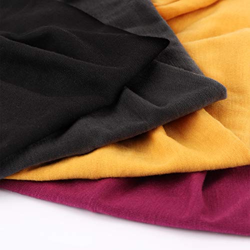 Image of DRESHOW 4 Pack Turban Headbands for Women Wide Vintage Head Wraps Knotted Cute Hair Band Accessories