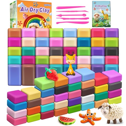 FAGNBED 76 Colores de Arcilla Secado al Aire,Modelado Magic Clay con 5 Herramientas de Escultura,Regalo Artístico Ideal para Niños y Principiantes