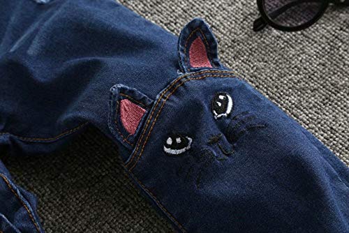 Girls Cute Cat Jeans Pants, 2-10 Years4