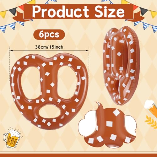 Image of Leyndo 6 Pcs Inflatable Pretzels Oktoberfest Beer Festival Party Decor Bavarian Pretzels Balloons 15 inch Oktoberfest Decorations for National Pretzel Day German October Decor Beer Gardens Party Supplies