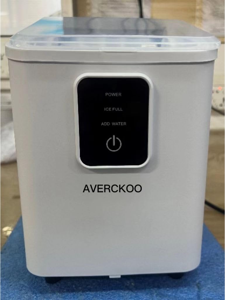 Countertop Ice Maker Machine with Handle, 26lbs in 24Hrs, 9 Ice Cubes Ready in 6 Mins, Auto-Cleaning Portable Ice Maker with Basket and Scoop, for Home/Kitchen/Camping/RV. (Black)