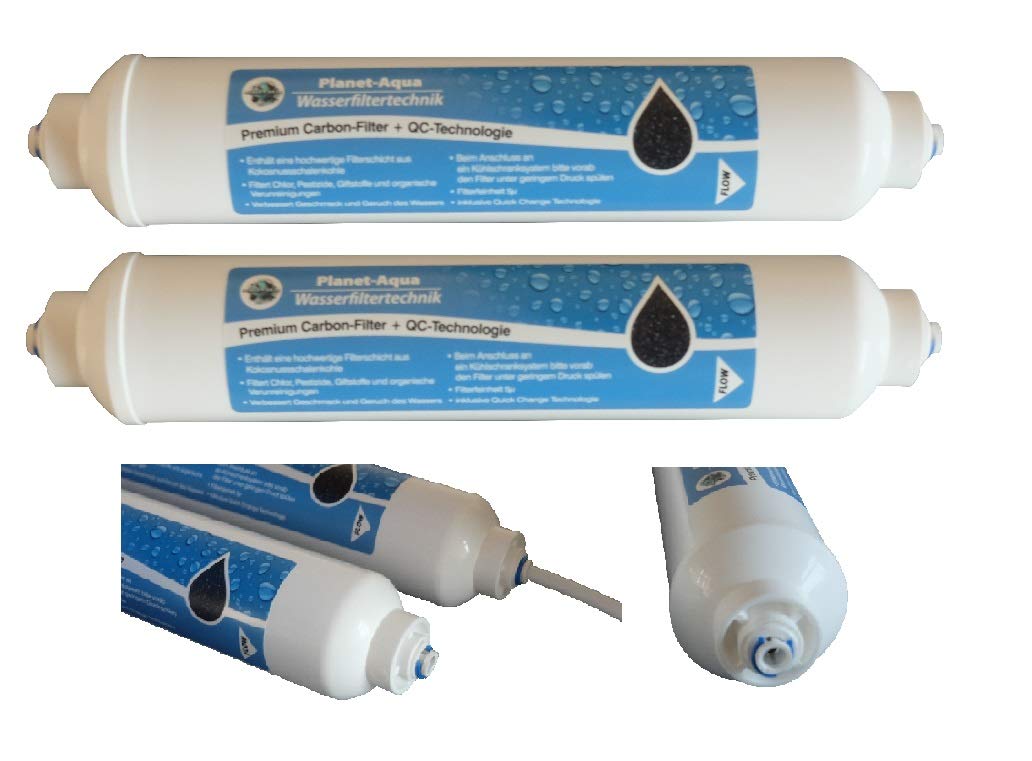8 x SBS Kühlschrankfilter - Aktivkohle Filter mit QUICK CHANGE Technologie Universal externer Wasserfilter für Kühlschrank mit 6mm Zuleitung …