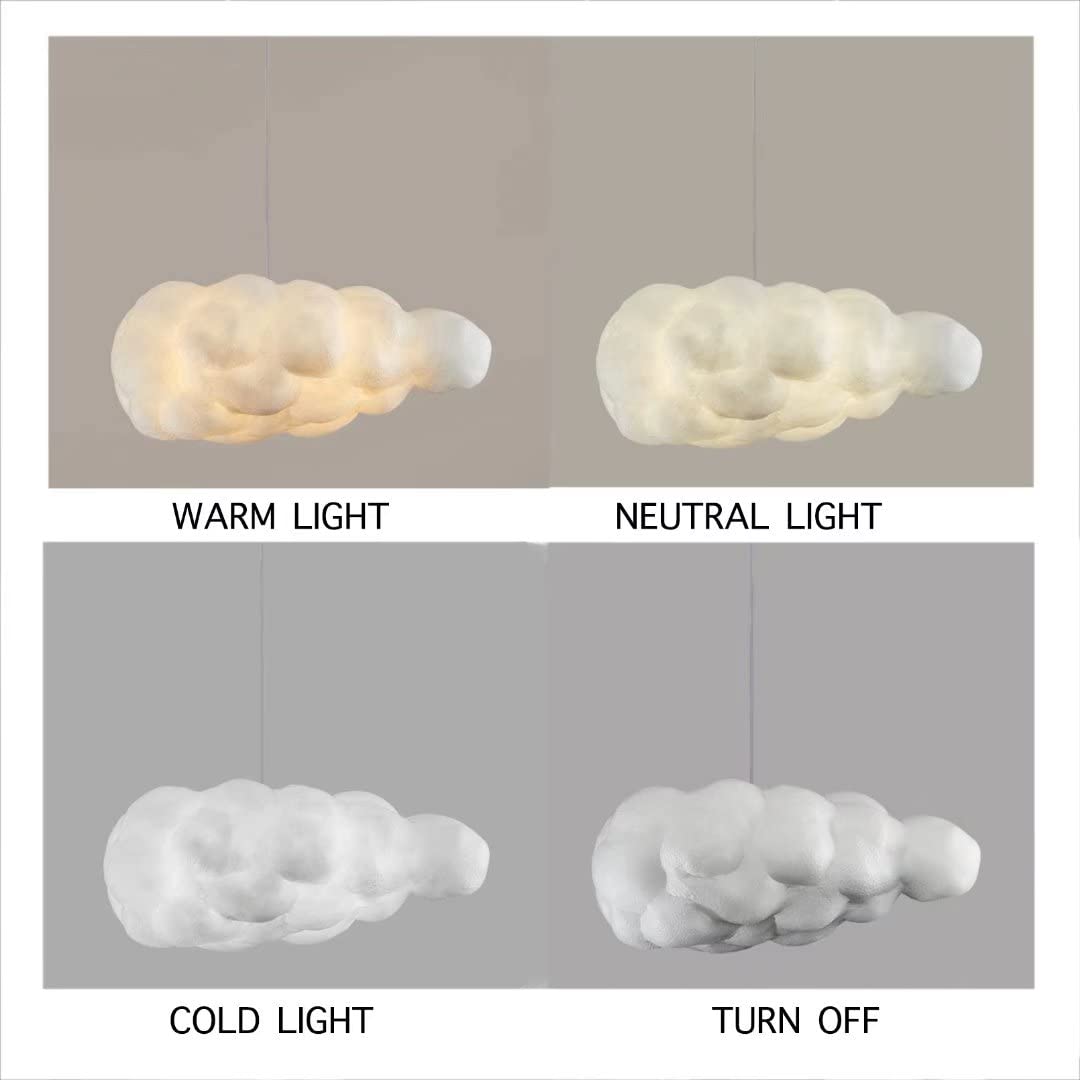 Simulazione Nuvola Lampada a Sospensione - Lampadario creativo in cotone, plafoniera galleggiante, lampada a sospensione decorativa per camera da letto, sala da pranzo, corridoio