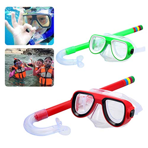 Children Kids Snorkel Set Scuba Snorkeling Swimming Goggles Glasses with Dry Snorkels Tube Equipment Diving Gear