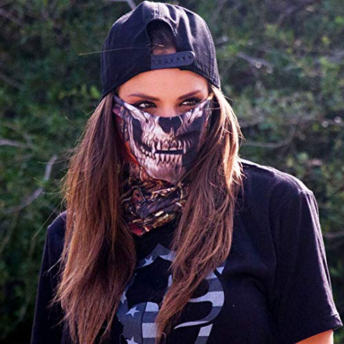 image for S A - UV Face Shield 5 Pack - Skull - Multipurpose Neck Gaiter, Balacl
