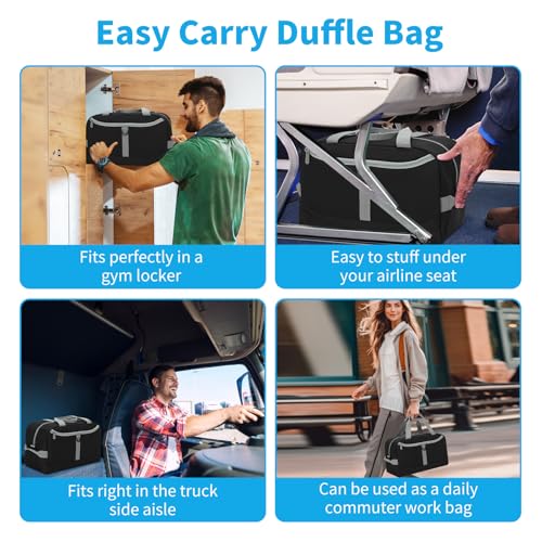 Image of Apenze Small Gym Bag 14 inch lightweight Carry On Mini Duffel Bag with D-Ring for Travel Sport - Black