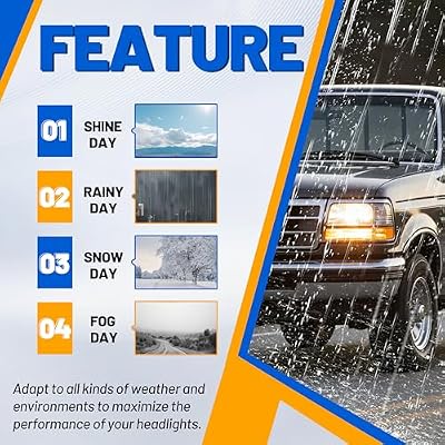 HECASA Headlight Chrome Trim Bezel Compatible with 1992-96 Ford Bronco F150 Truck 1992-97 F250 F350 F450 Truck RH & LH Headlamp Doors Pair Set