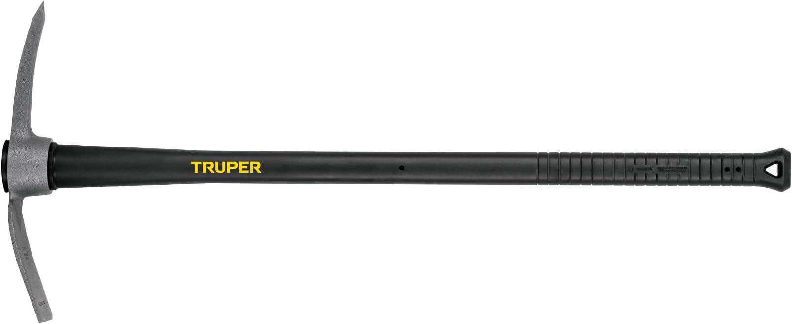 Pick Mattock, 2.5 lb Forged Steel Head, 36-Inch Fiberglass Handle with Rubber Grip, Heavy-Duty Digging and Clearing Tool (Model TP 2 1/2F / 32655)