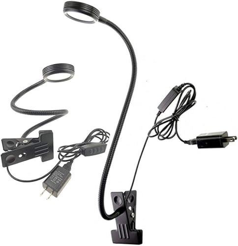 Miniatura 5 de Paquete de 2 lámparas de escritorio con abrazadera USB de 3 W, 3 temperaturas de color (3000K-4500K-6000K), 10 niveles regulables, cuello de cisne