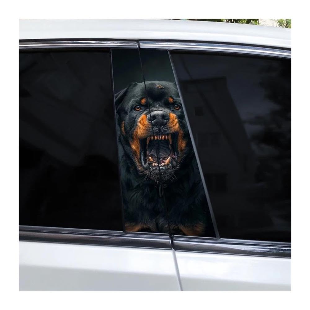 Decorative Items 2pcs Dobermann Shepherd Dog DIY Car Door Pillar Vinyl Decal Covering Scratched(D)