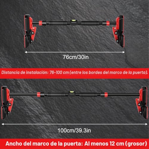 Barra de dominadas para puerta 76-100 cm sin tornillos 4