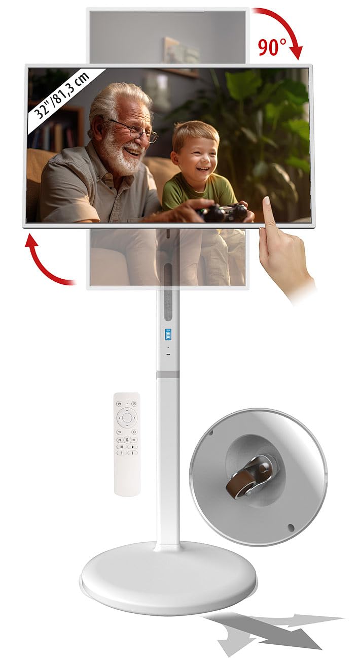 Écran nomade tactile connecté Full HD 32" avec support mobile et batterie [auvisio]