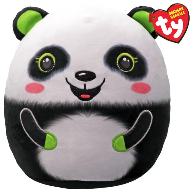 TY Bonsai Panda Squishy Beanie 10” - Soft Plush Toy - Collectible Stuffed Teddy for Kids - Cuddly Plushies for Play & Display
