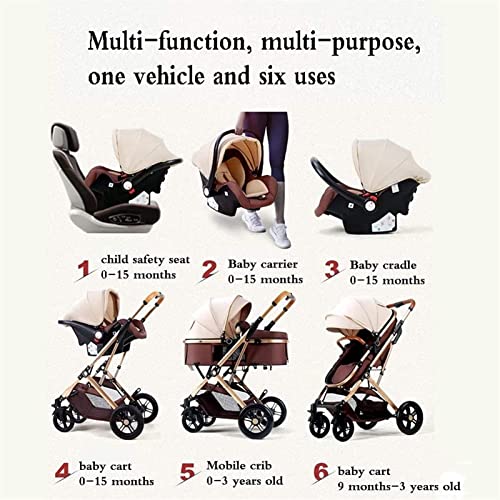 Pasgeboren baby koets paraplu peuter kinderwagen 3 in 1 drukkoel, compacte opvouwbare luxe babywagen-kinderwagen anti-s… - Afbeelding 4