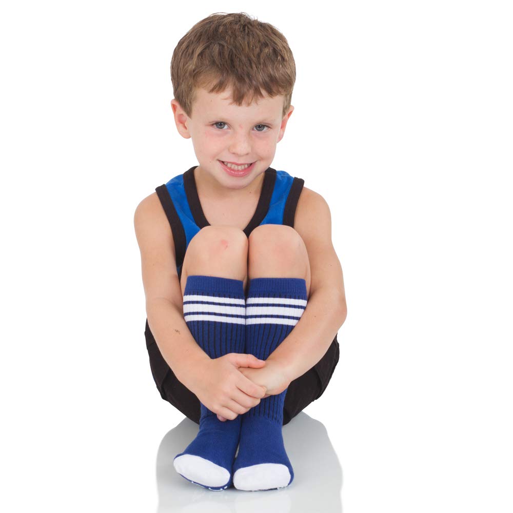 juDanzy Knee High Tube Socks for Boys, Girls, Baby, Toddler and Child (2 Pack) (2-4 Years, Blue 2 Pack)