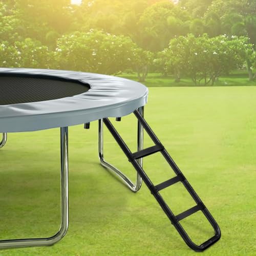 Image of Eurmax USA Universal Trampoline Ladder,240 lbs Capacity,3 Skid-Proof Safety Wide Steps,UV-Resistant Steel Stairs for Kids /Children,Universal Hook Fit,Trampoline Stairs Accessories for Children /Kids