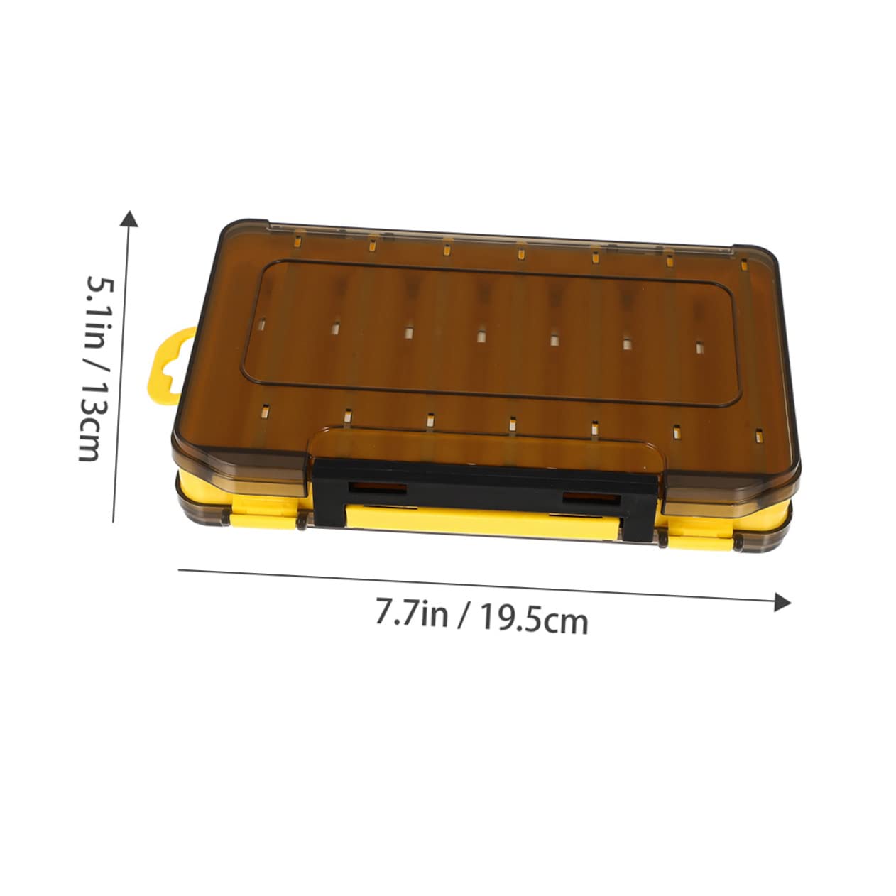 POPETPOP 2Pcs Fishing Lure Box Double Sided Drain Fishing Bait Container Portable Fishing Tool Organizer with Translucent Cover Durable Fishing Gear Storage