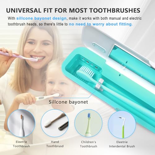uv-c toothbrush sanitizer case for travel portable sanitizer and holder universal fits electric and manual brush heads smart automatic operation