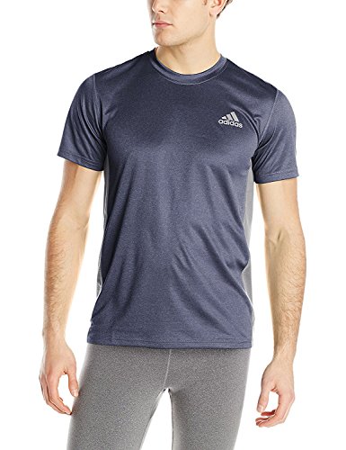 adidas Performance Men's Climacore Shorts-Sleeve Tee, X-Large, Collegiate Navy/Tech Grey F12