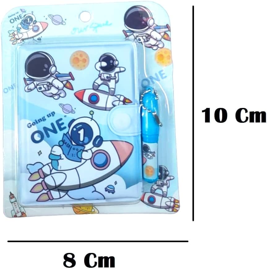 Image of AK Store Cartoon Pocket Diary with Pen, Writing Notebook for Kids Boys Girls, Cartoon Stationery Set for Students Children Birthday Return Gift (Astronaut)