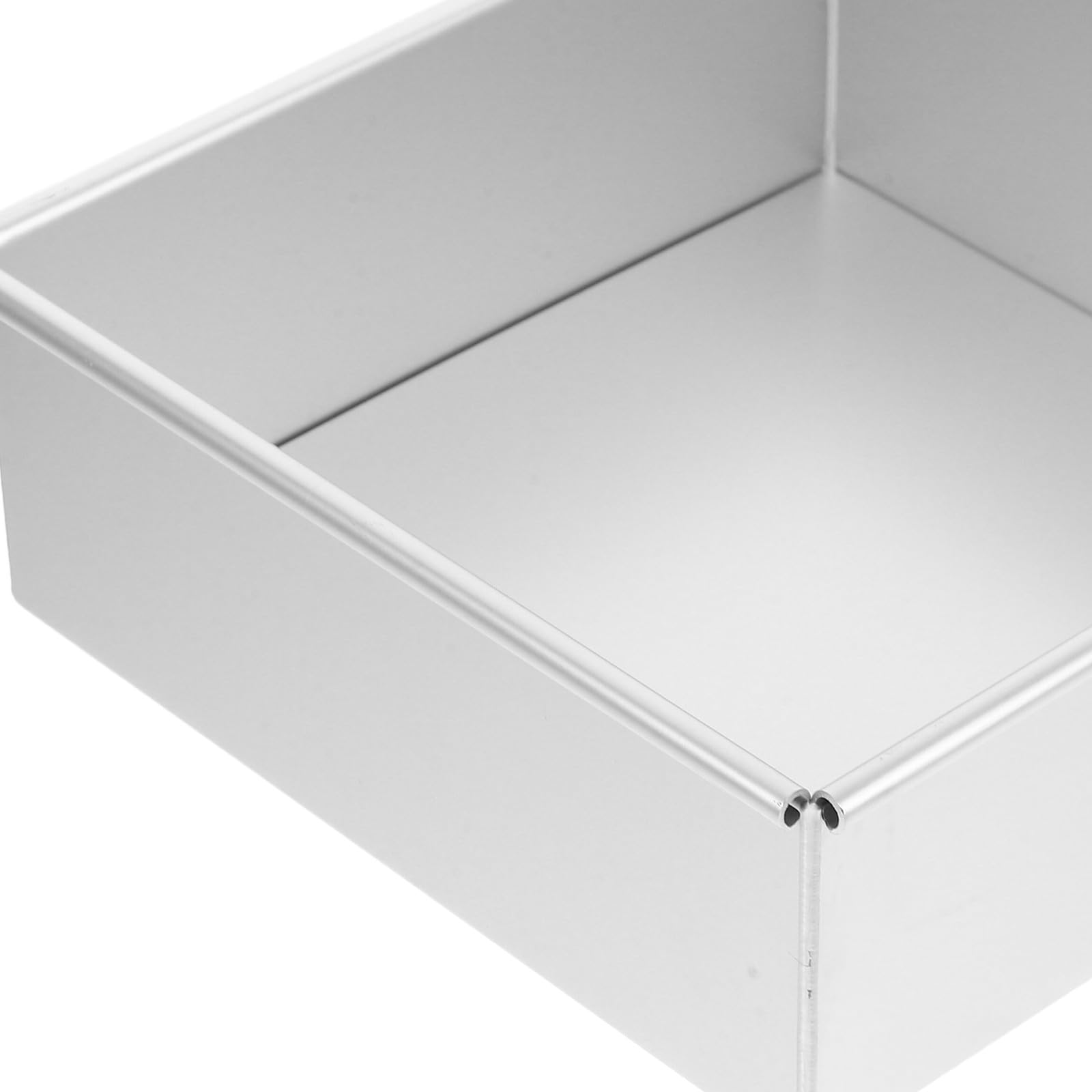 VOSAREA Molde Cuadrado para Pastel 2 Piezas de Aleación de Aluminio | Fondo Extraíble, Color Plata, Uso en Restaurantes y Tiendas de Postres, Diseño Reutilizable para Horneado