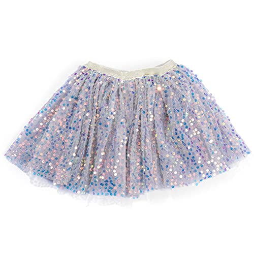 RNTOP Toddler Baby Girls Layered Tutu Skirt Girls Paillette Tulle Skirts Ballet Dance Skirt Birthday Party (Grey, 1-2 Years)