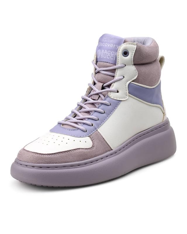Image of Bacca Bucci x Discovery Noir Women's High-Top Sneakers - Premium Suede & PU Urban Adventure Shoes