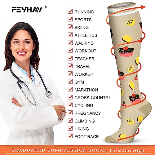 FEYHAY Copper Compression Socks (8 Pairs) 15-20 mmHg Circulation is Best Athletic & Daily for Men & Women, Running, Climbing4