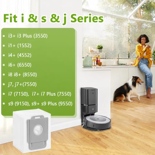 Image of KGC 12 Pack Vacuum Bags for iRobot Roomba is j Series Robot Vacuum | Replacement Bags Fits i1+,i3+,i4+,i6+j6+,i7+j7+,i8+,s9+,Multi-Layer Filtration Disposable Dust Bags