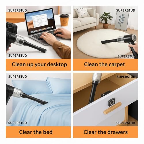 Image of SUPERSTUD 2 Pcs Combo - Car Vacuum Cleaner 3 in 1 (1Pcs) | Microfiber Cleaning Cloths for Car (1-Towel), 40x30 cm