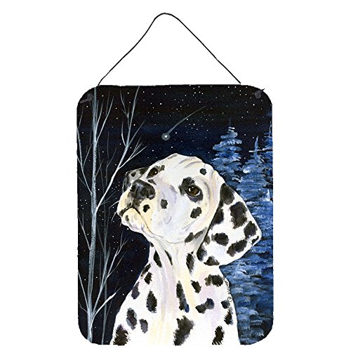 Caroline's Treasures SS8370DS1216 Starry Night Dalmatian Wall or Door Hanging Prints Aluminum Metal Sign Kitchen Wall Bar Bathroom Plaque Home Decor Front Door Plaque, 12x16, Multicolor