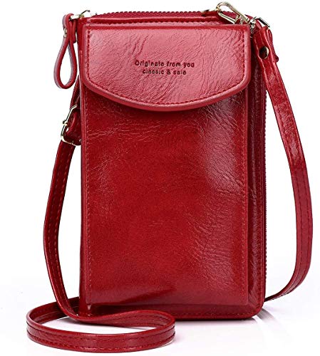 Brinny Handy Crossbody Geldbörse Umhängetasche Damen Schultertasche Frauen PU Leder Klein Phone Tasche mit Gurt Kartenfächer Verstellbar Abnehmbar Schultergurt