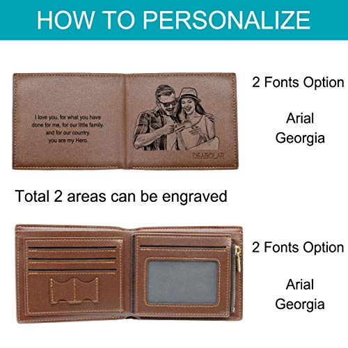 Photo Wallet,Personalized Wallet for Men, Custom Photo Engraved Wallet, Mens Bifold Wallet PU Leather4