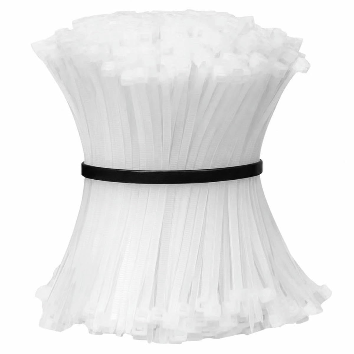 Bsguz White(3X150mm) Black White Nylon Cable Ties Adjustable Self-Locking Fastening Rings Zip Tie Cable Wires Fixing Ties For Home Offices Industrial-300