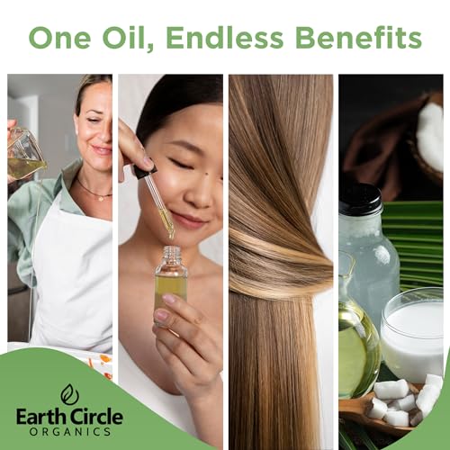 Earth Circle Organics Premium Ultra Pure Extra Virgin Coconut Oil, Cold Pressed, Baking, Smoothies, Skin & Hair Care, Gluten-Free, Keto & Paleo Friendly (32 Ounce Unrefined) - Pack of 2 - Image 7