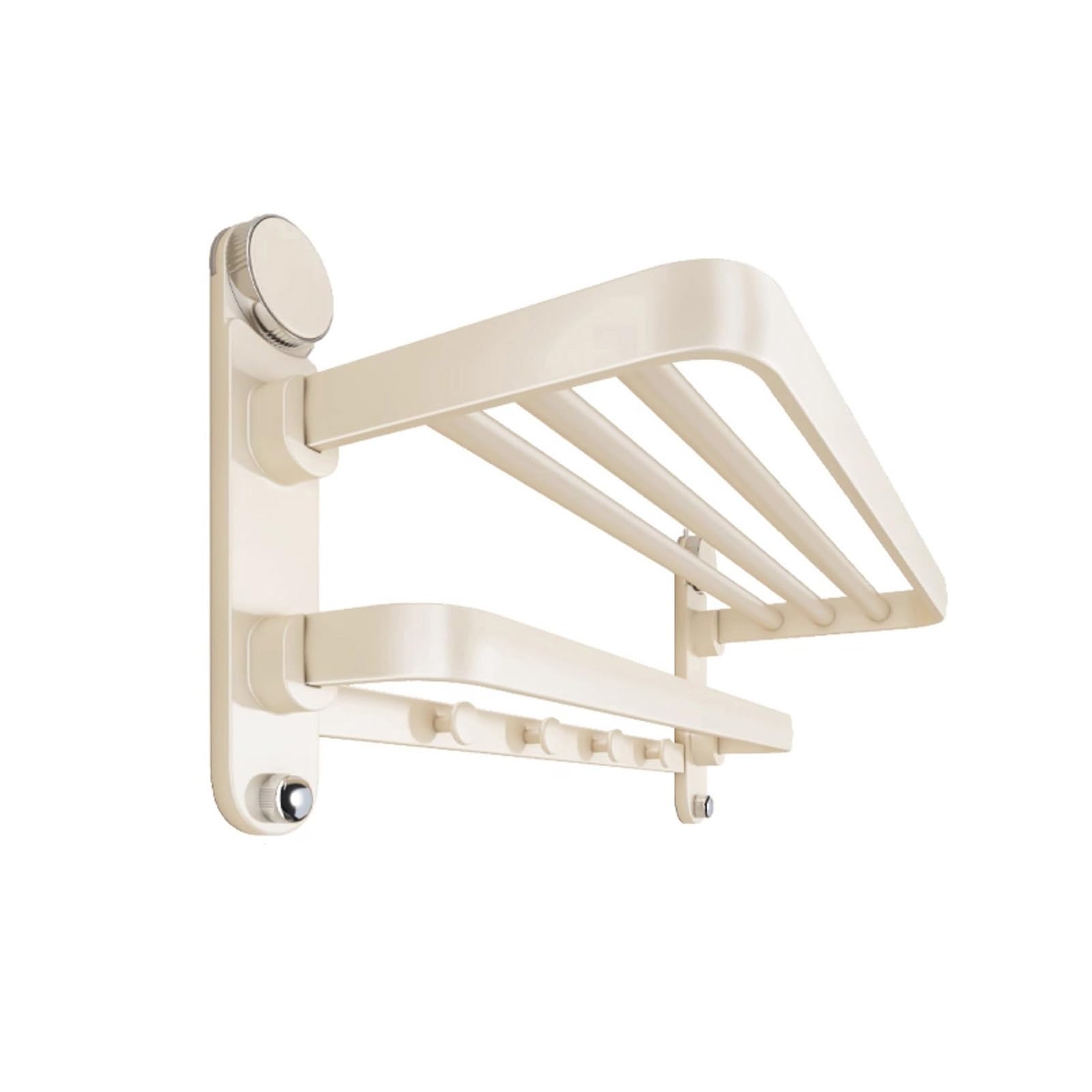 Portasciugamani da parete, doppio gancio portasciugamani con ganci, in acciaio al carbonio, ventose a doppia resistenza, per soggiorno e bagno (colore 1, L, 50 cm)