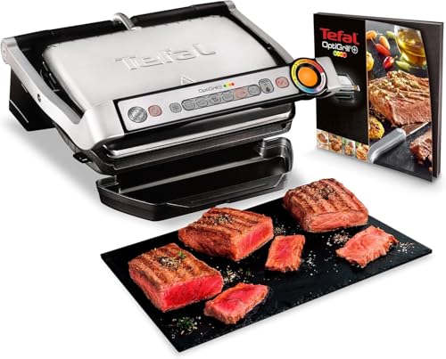 Tefal Optigrill - Plancha Grill 2000 W, 6 modos de cocción y 4 temperaturas ajustables con...