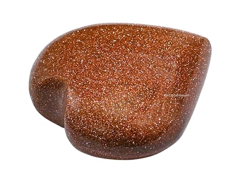 Image of Crystal Heaven Red Goldstone Heart Palm Pebbles Stones For Anxiety Stress Relief Massage - Aaa Grade Original Healing Gemstone Agate Heart Palm Stone For Yoga Meditation Spiritual
