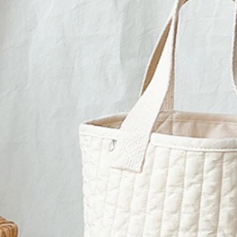 Miniatura 4 de Bolsa de almacenamiento de pañales de algodón, bordado exquisito, gran capacidad, bolsa de almacenamiento de biberones para cochecito (patrón de